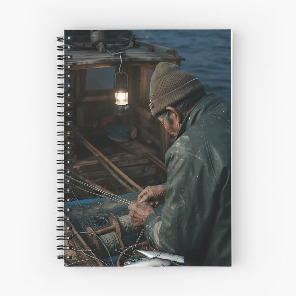 Item preview, The Old Man and the Sea - Dawn Departure | Korean Traditional Fishermen Art designed and sold by SOOstudio73.