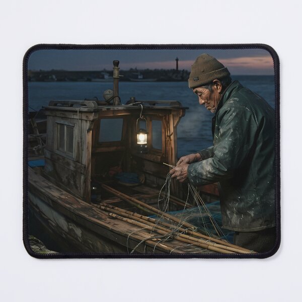 Item preview, The Old Man and the Sea - Dawn Departure | Korean Traditional Fishermen Art designed and sold by SOOstudio73.