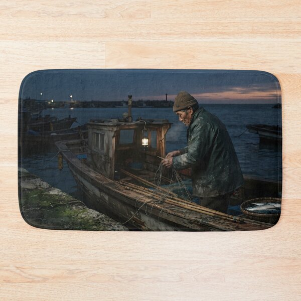 Item preview, The Old Man and the Sea - Dawn Departure | Korean Traditional Fishermen Art designed and sold by SOOstudio73.