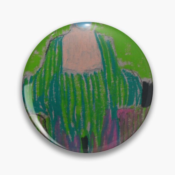 Item preview, Cyan Face Abstract Figurative Pastel Painting designed and sold by Gela Mikava.
