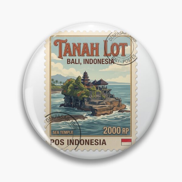Item preview, Tanah Lot Bali Sea Temple Vintage Travel Stamp designed and sold by k3rstman1.