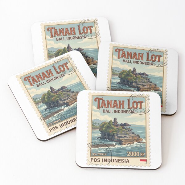 Item preview, Tanah Lot Bali Sea Temple Vintage Travel Stamp designed and sold by k3rstman1.