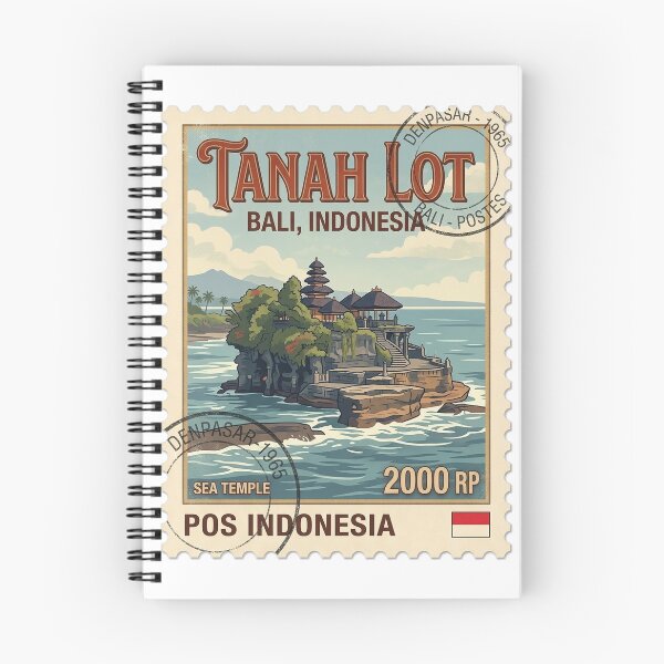Item preview, Tanah Lot Bali Sea Temple Vintage Travel Stamp designed and sold by k3rstman1.