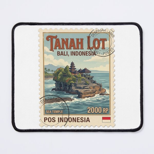 Item preview, Tanah Lot Bali Sea Temple Vintage Travel Stamp designed and sold by k3rstman1.