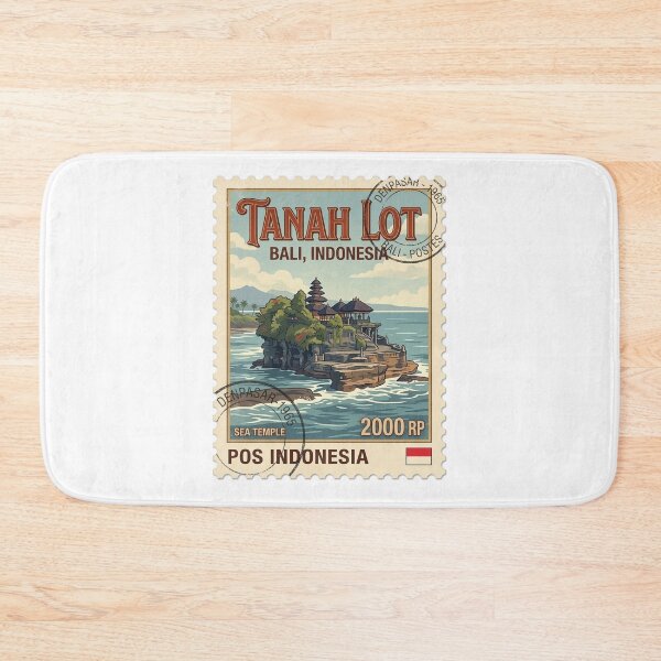Item preview, Tanah Lot Bali Sea Temple Vintage Travel Stamp designed and sold by k3rstman1.