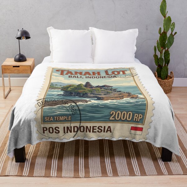 Item preview, Tanah Lot Bali Sea Temple Vintage Travel Stamp designed and sold by k3rstman1.