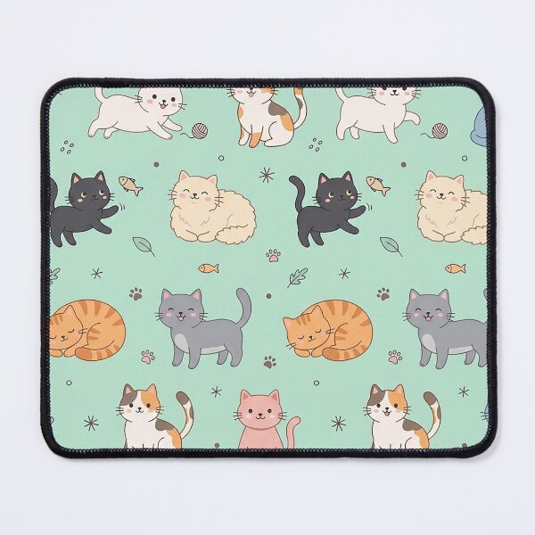 Item preview, Cute Cat Seamless Pattern Design designed and sold by ashenlocs.