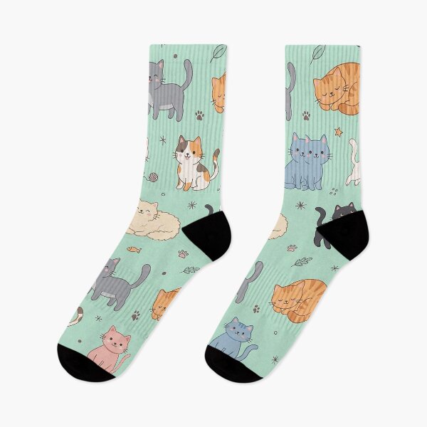 Item preview, Cute Cat Seamless Pattern Design designed and sold by ashenlocs.