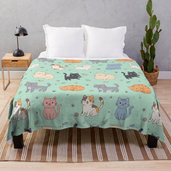 Item preview, Cute Cat Seamless Pattern Design designed and sold by ashenlocs.