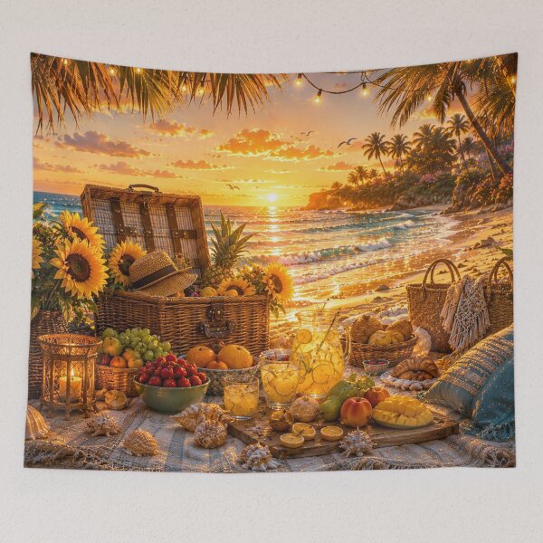 Item preview, Golden Sunset Beach Picnic designed and sold by Gold&pixels.