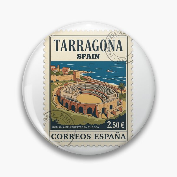 Item preview, Vintage Tarragona Spain Roman Amphitheatre Travel Stamp designed and sold by k3rstman1.