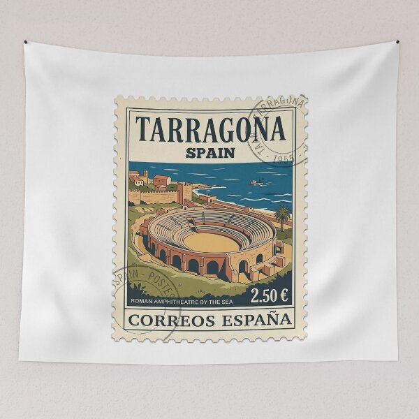 Item preview, Vintage Tarragona Spain Roman Amphitheatre Travel Stamp designed and sold by k3rstman1.