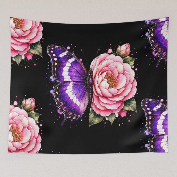 Item preview, Camellia Butterfly Watercolor Illustration designed and sold by ColorSplash123.