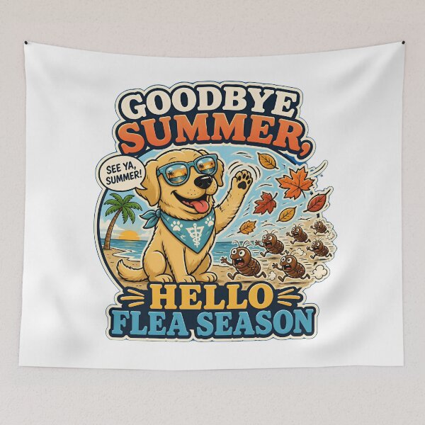 Item preview, Goodbye Summer Hello Flea Season | Funny Veterinary Humor Design designed and sold by Bettybee00.