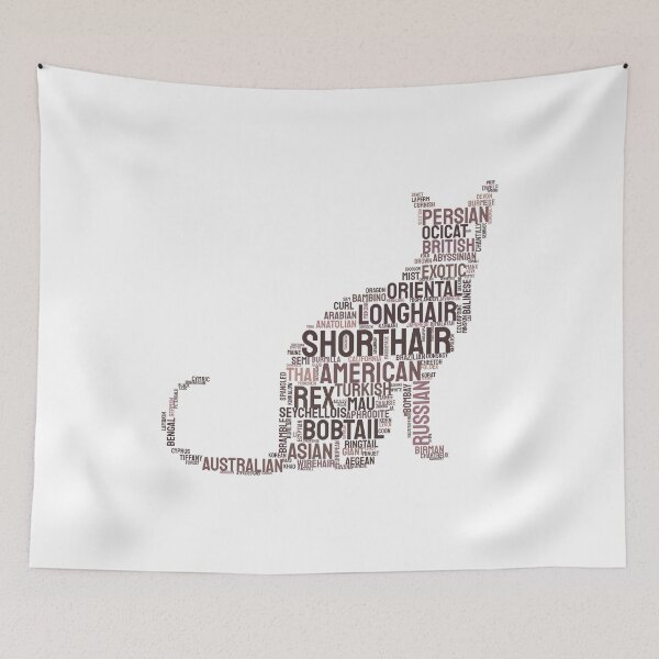 Item preview, Sitting Cat Breeds Typography Silhouette Design designed and sold by AyfuDesigns.