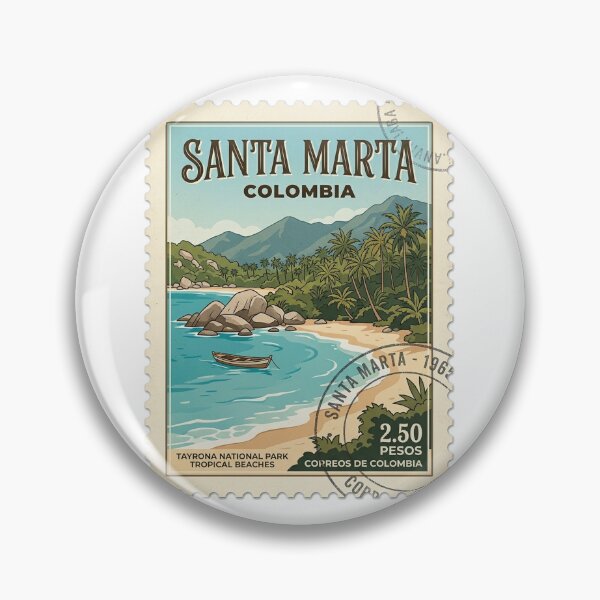 Item preview, Vintage Santa Marta Colombia Travel Stamp designed and sold by k3rstman1.