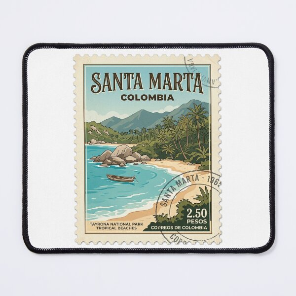 Item preview, Vintage Santa Marta Colombia Travel Stamp designed and sold by k3rstman1.