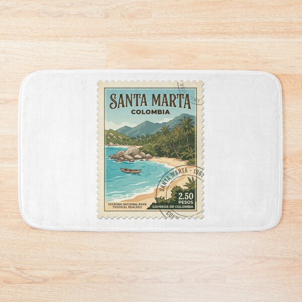 Item preview, Vintage Santa Marta Colombia Travel Stamp designed and sold by k3rstman1.