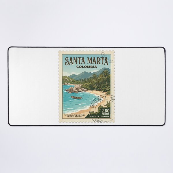 Item preview, Vintage Santa Marta Colombia Travel Stamp designed and sold by k3rstman1.