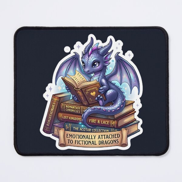 Item preview, Emotionally Attached to Fictional Dragons - Sticker Romantasy designed and sold by AlruanceStudio.