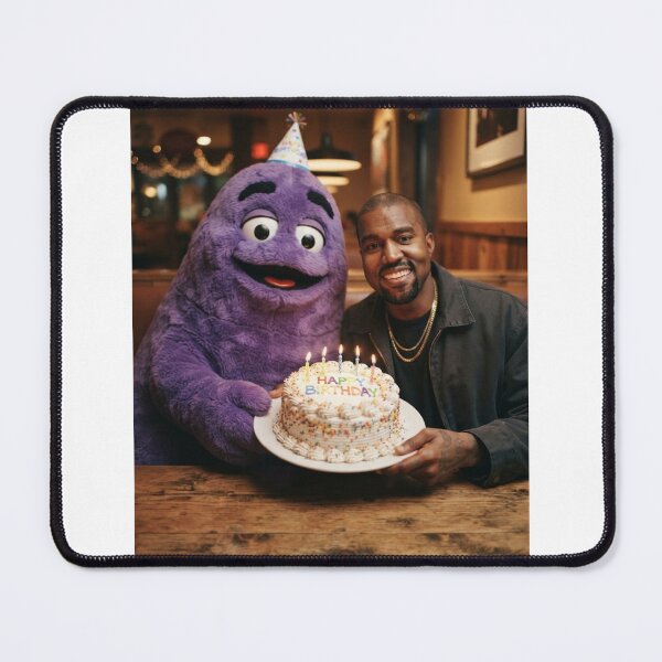 Item preview, Kanye west grimace Ronald mcdonald mcdonalds meme memes funny parody christmas birthday designed and sold by CheeseBlueprint.