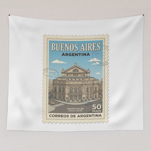 Item preview, Buenos Aires Teatro Colón Opera House Travel Stamp designed and sold by k3rstman1.