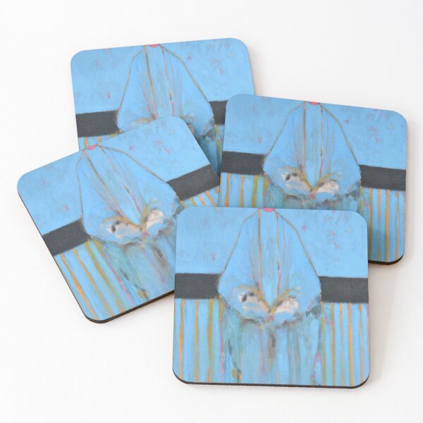 Item preview, Sky Blue Abstract Figure Pink Face Painting designed and sold by Gela Mikava.