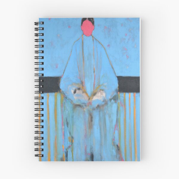 Item preview, Sky Blue Abstract Figure Pink Face Painting designed and sold by Gela Mikava.