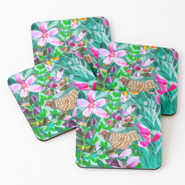 Item preview, Chicken in the Garden, colourful botanical, designed and sold by Jess Stride.