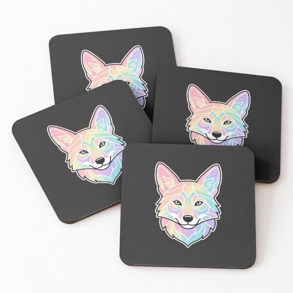 Item preview, Rainbow Pastel Fox Head Line Art Illustration designed and sold by Owcomm.