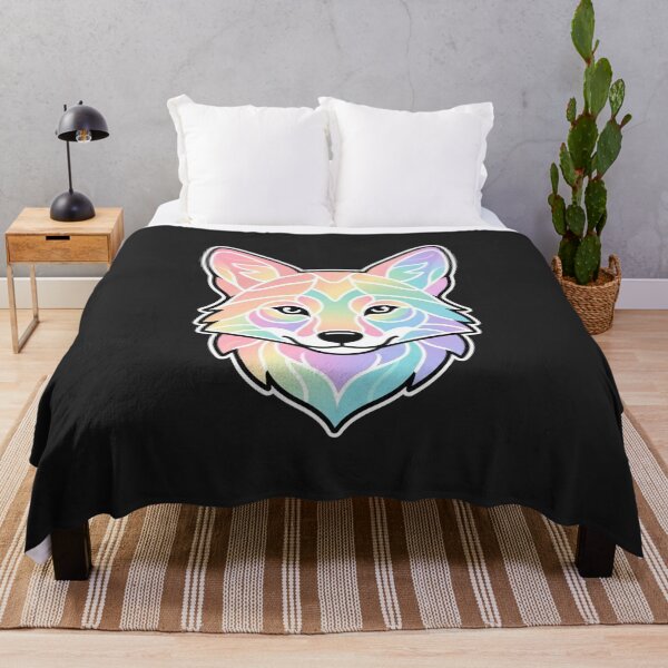 Item preview, Rainbow Pastel Fox Head Line Art Illustration designed and sold by Owcomm.