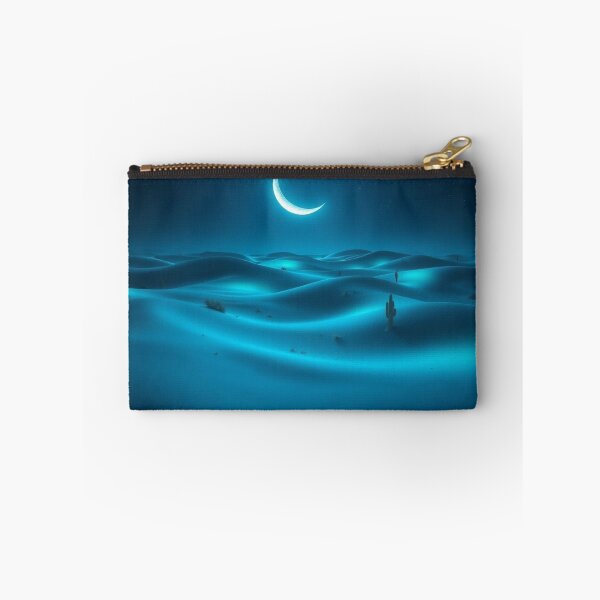 Item preview, Moonlit Blue Desert Night Crescent Moon Dunes Cactus Landscape designed and sold by EllDAV777.