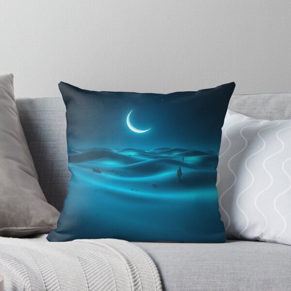 Item preview, Moonlit Blue Desert Night Crescent Moon Dunes Cactus Landscape designed and sold by EllDAV777.