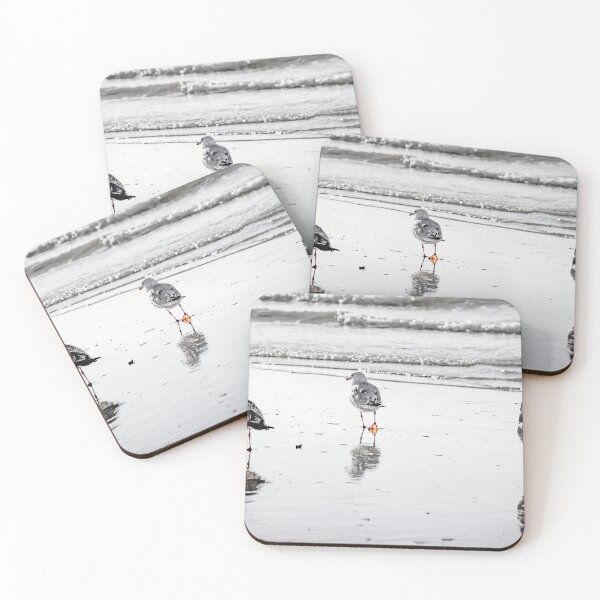 Item preview, Flock of Seagulls Resting on Wave-Washed groyne designed and sold by kristofbellens.