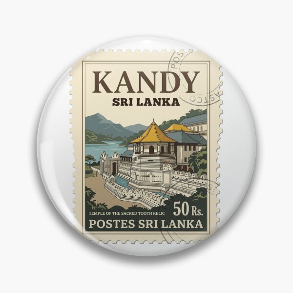 Artikelvorschau, Vintage-Reisebriefmarke für den Tempel von Kandy, Sri Lanka entworfen und verkauft von k3rstman1.