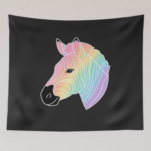 Item preview, Rainbow Pastel Zebra Head Vector Illustration designed and sold by Owcomm.