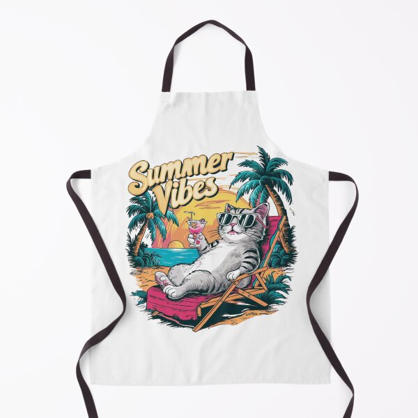 Item preview, Summer Vibes Funny Beach Cat | Tropical Vacation Sunset Relaxing Kitty designed and sold by Awarrie.
