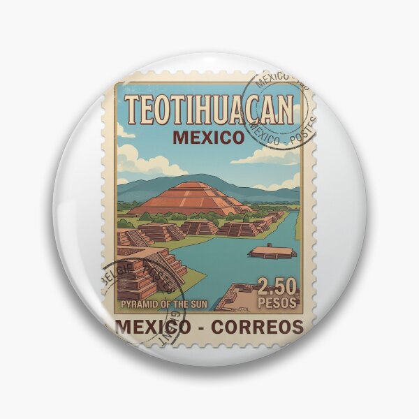 Item preview, Teotihuacan Pyramid Of The Sun Travel Stamp designed and sold by k3rstman1.