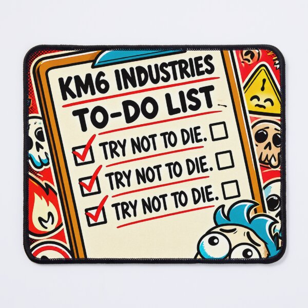 Item preview, KM6 Industries Official To-Do List – Try Not To Die | Funny Office & Survival Humor designed and sold by KissMy6 Industries.