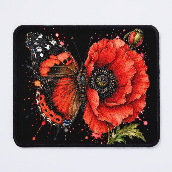 Item preview, Poppy Butterfly Watercolor Illustration designed and sold by ColorSplash123.