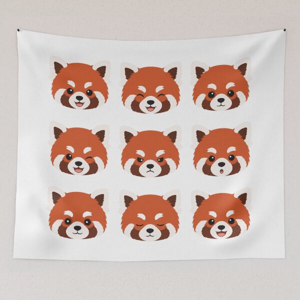 Item preview, Cute Red Panda Faces Expressions Grid designed and sold by Owcomm.