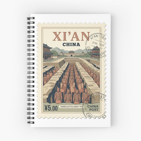 Item preview, Xi'An China Terracotta Army Vintage Travel Stamp designed and sold by k3rstman1.