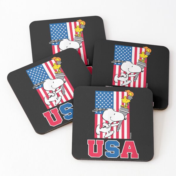 Item preview, Peanuts - Snoopy & Woodstock USA Flag T-Shirt designed and sold by AidanMacdougall.