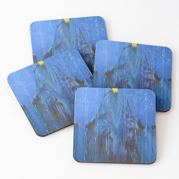 Item preview, Blue Abstract Figure White Linear Canvas Painting designed and sold by Gela Mikava.