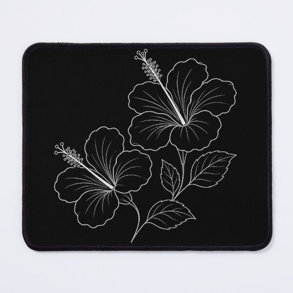 Item preview, Elegant White Hibiscus Flower Outline Illustration designed and sold by Owcomm.