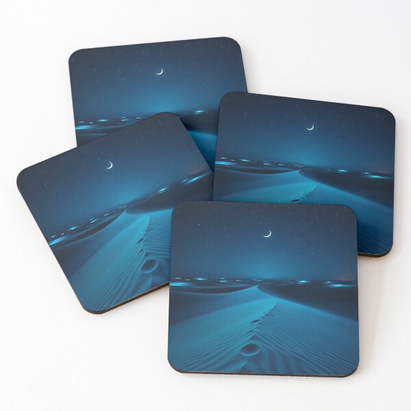 Item preview, Crescent Moon Over Blue Desert Sand Dunes Night Sky Stars designed and sold by EllDAV777.