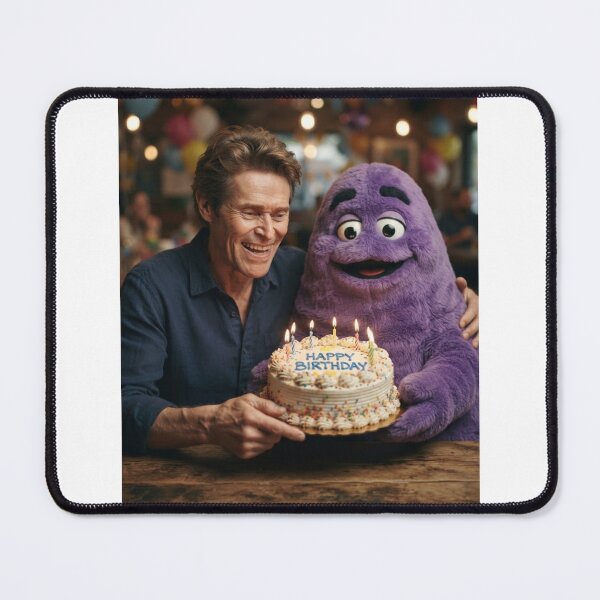 Item preview, Willem dafoe grimace Ronald mcdonald mcdonalds meme memes funny parody christmas birthday designed and sold by CheeseBlueprint.