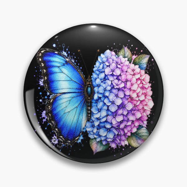 Item preview, Hydrangea Butterfly Watercolor Illustration designed and sold by ColorSplash123.