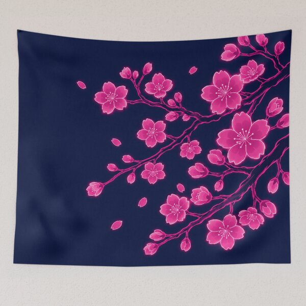 Item preview, Glowing Neon Pink Cherry Blossom Branches designed and sold by Owcomm.