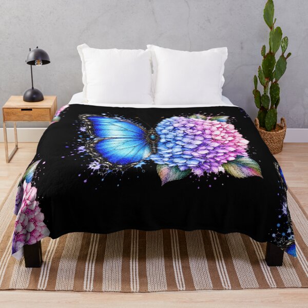 Item preview, Hydrangea Butterfly Watercolor Illustration designed and sold by ColorSplash123.